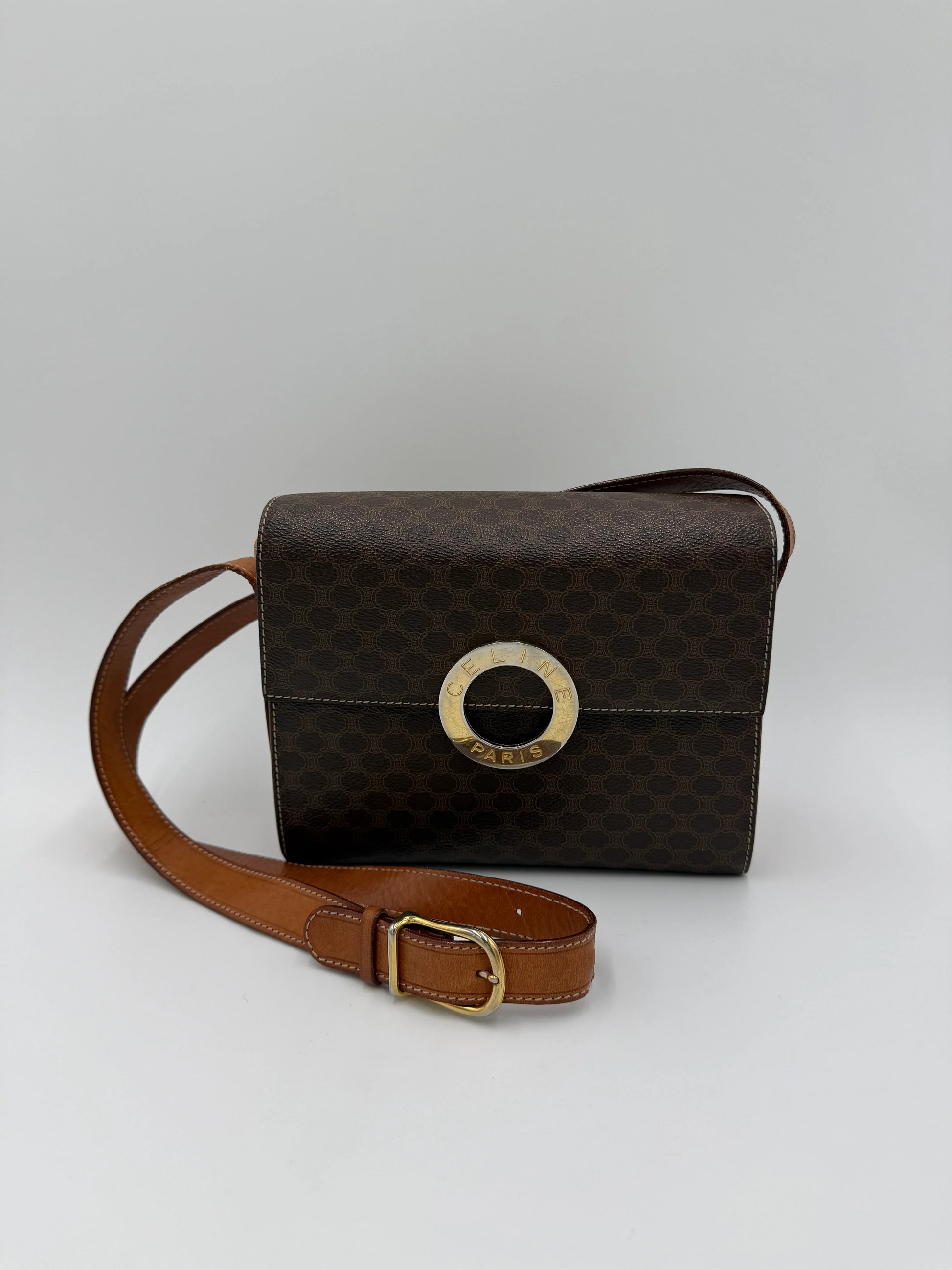 Celine-Borsa-Vintage-Postina-in-Macadam-Canvas-Marrone-70135131504964 - Pally Vintage Closet