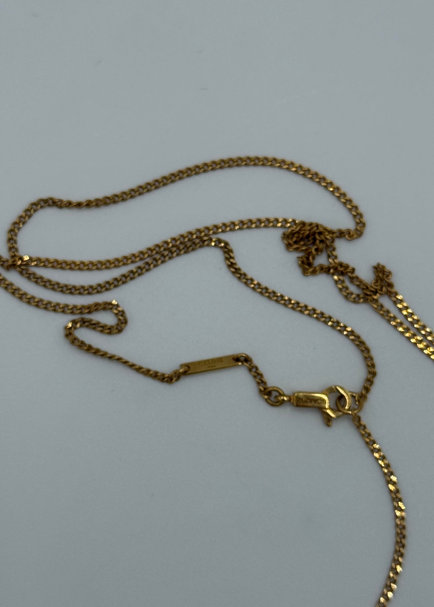 Celine Collana Triomphe Lunga con Frange in Ottone Finitura Oro