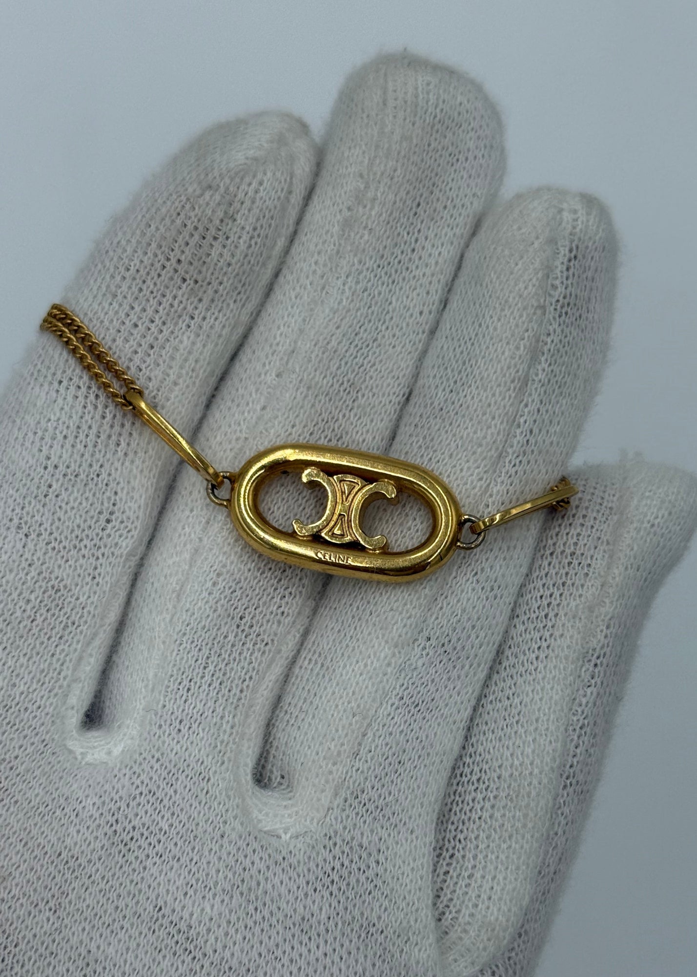 Celine Collana Triomphe in Ottone Finitura Oro