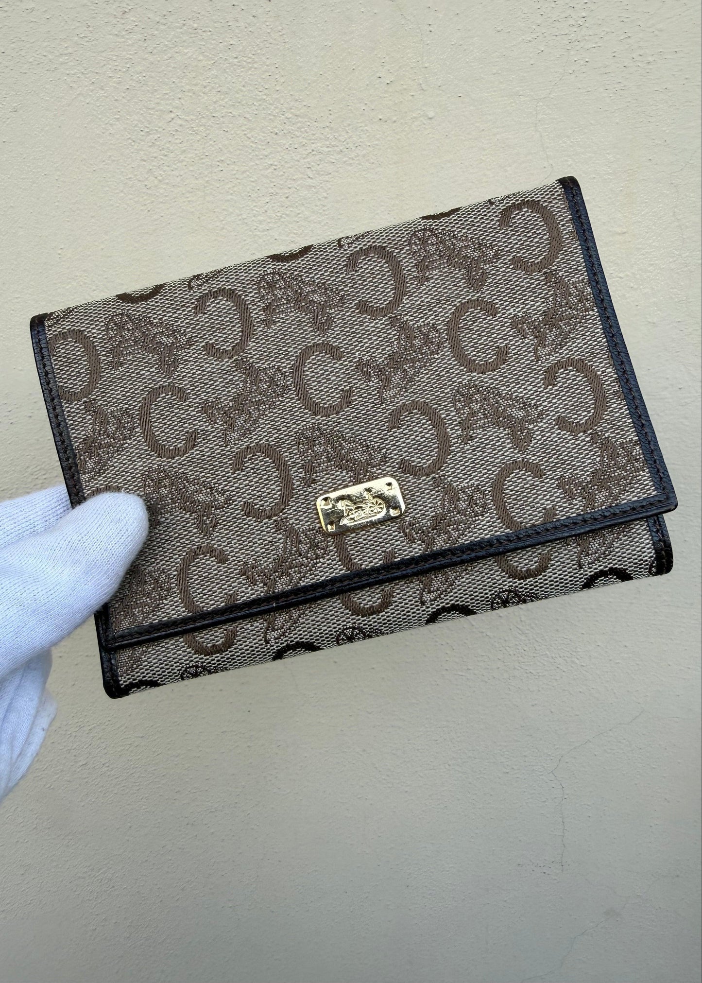 Celine-Portafoglio-Vintage-C-Sulkies-in-Canvas-e-Pelle-Beige-70560917487940 - Pally Vintage Closet