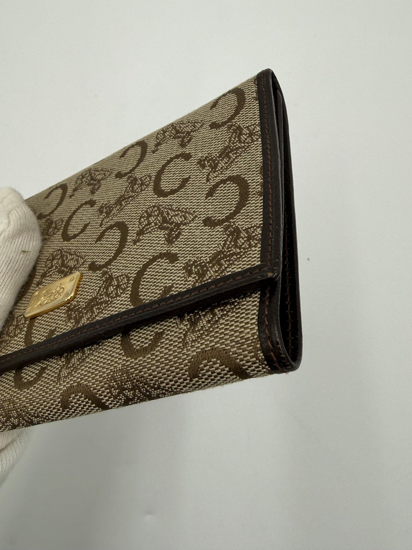 Celine-Portafoglio-Vintage-C-Sulkies-in-Canvas-e-Pelle-Beige-70560917815620 - Pally Vintage Closet
