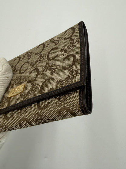 Celine-Portafoglio-Vintage-C-Sulkies-in-Canvas-e-Pelle-Beige-70560917815620 - Pally Vintage Closet