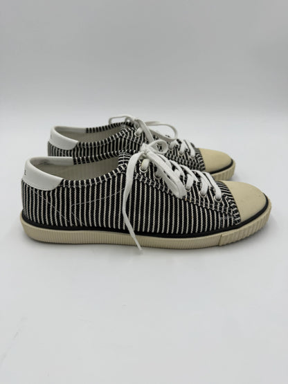 Celine-Sneakers-Low-Top-in-Tela-a-Righe-Nere-e-Bianche-69234168037700 - Pally Vintage Closet