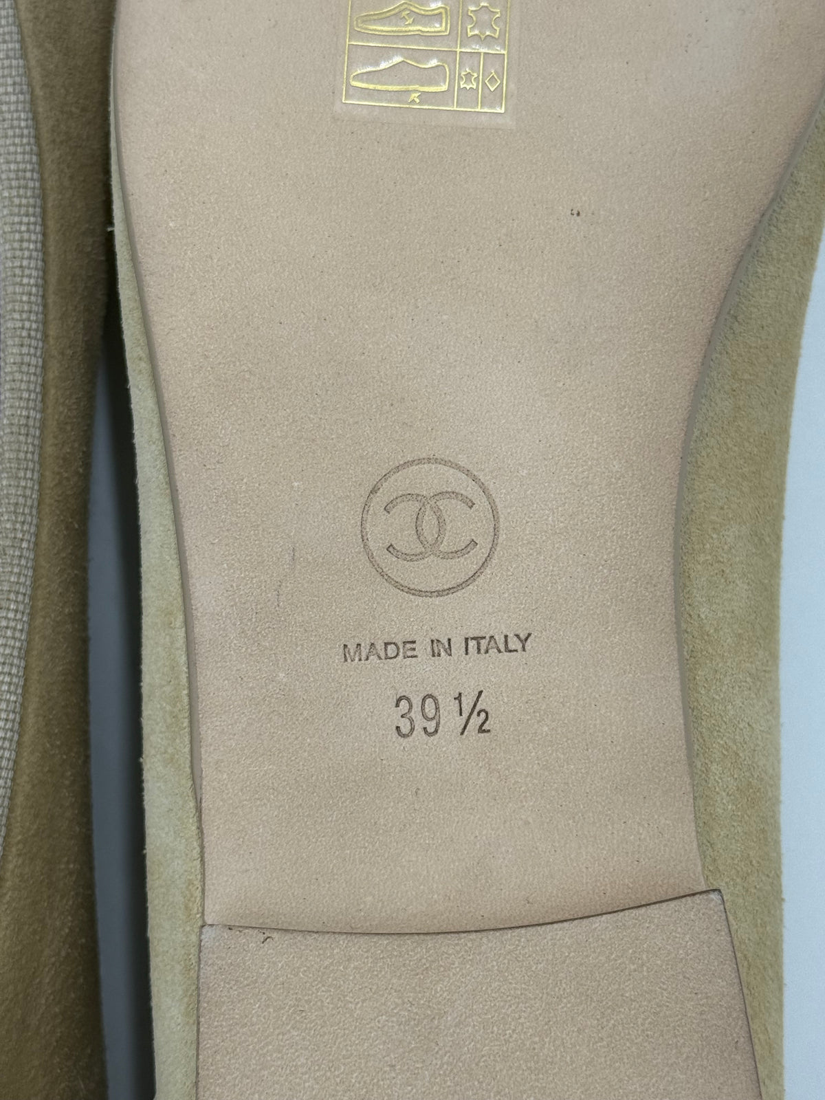 Chanel Beige Suede and Patent Leather Ballerinas