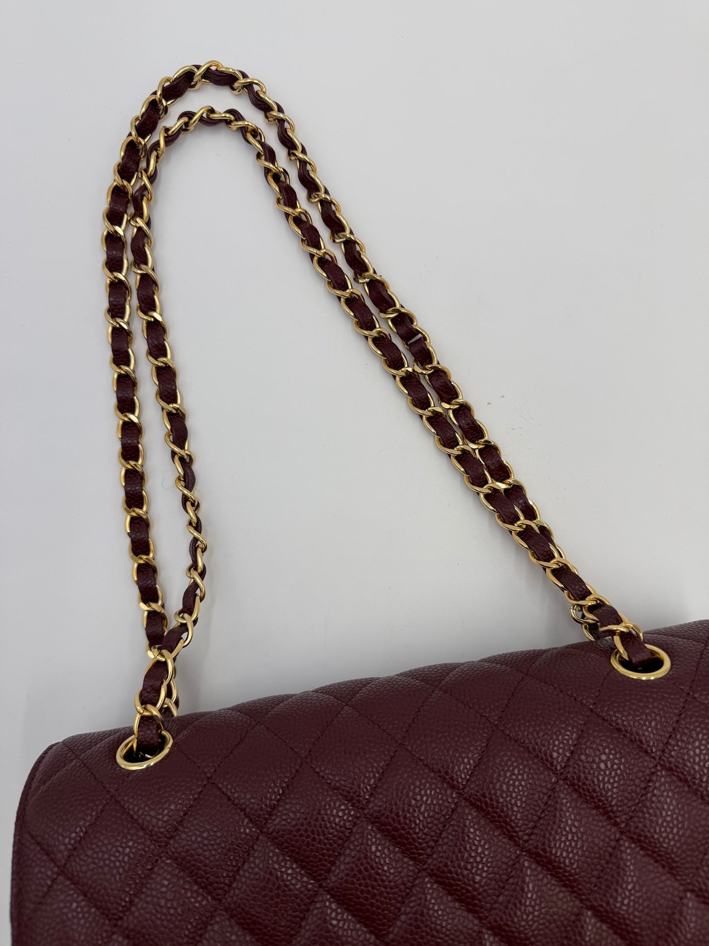 Chanel Borsa Classic Medium Double Flap Bag Pelle Caviar Bordeaux