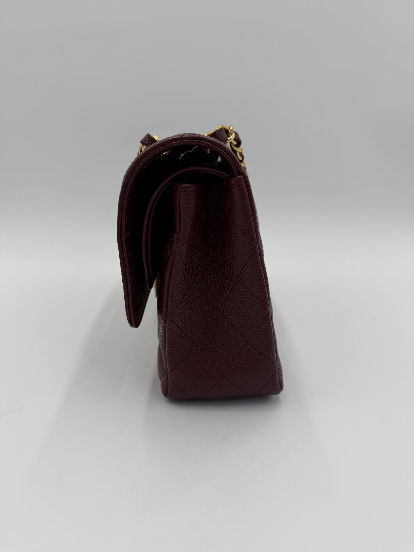 Chanel Borsa Classic Medium Double Flap Bag Pelle Caviar Bordeaux