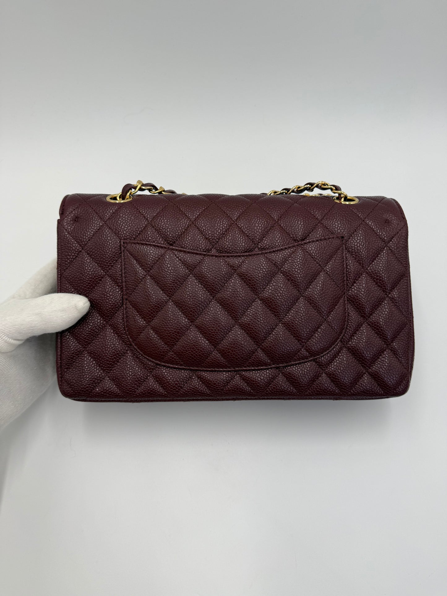 Chanel Borsa Classic Medium Double Flap Bag Pelle Caviar Bordeaux