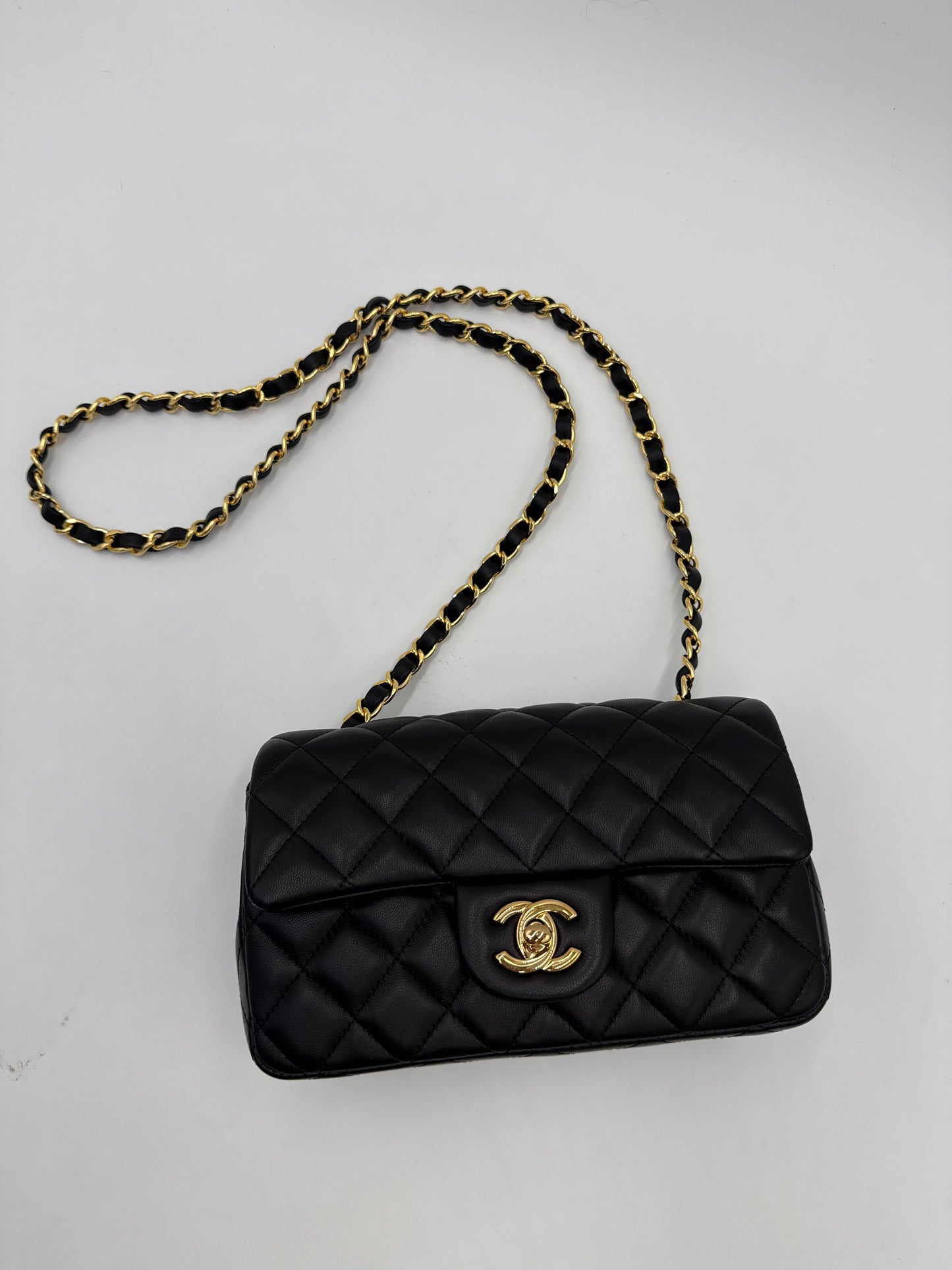 Chanel Borsa Classic Mini Rectangular Flap Bag Nero