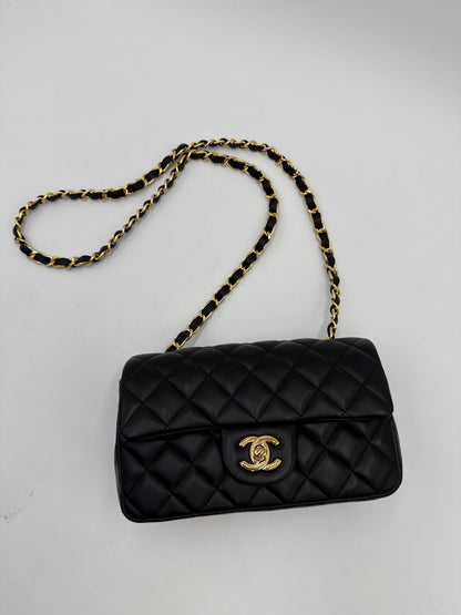 Chanel Borsa Classic Mini Rectangular Flap Bag Nero