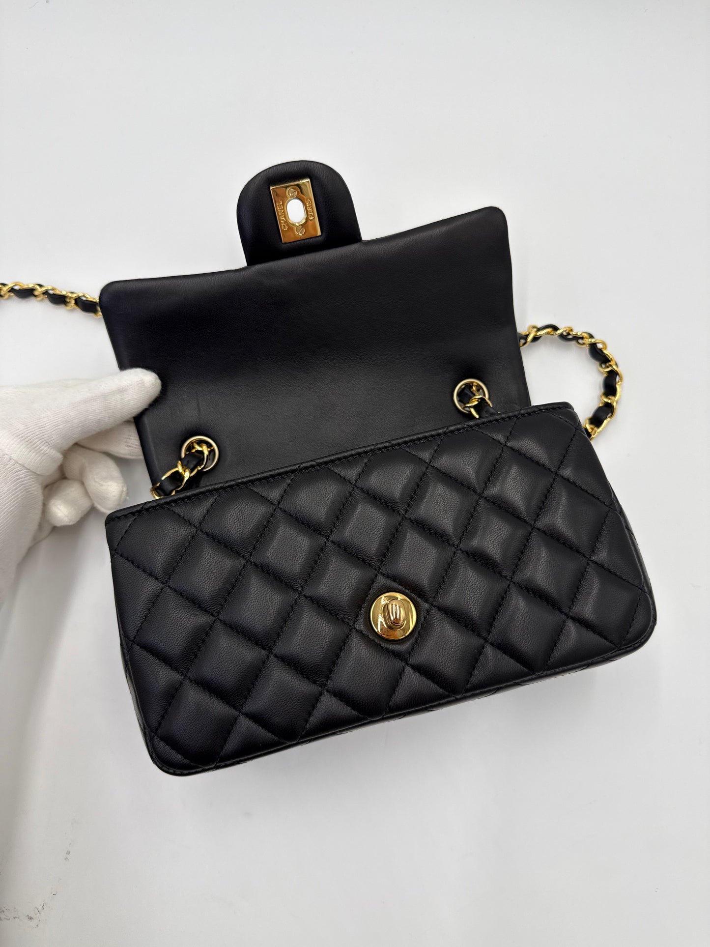 Chanel Borsa Classic Mini Rectangular Flap Bag Nero