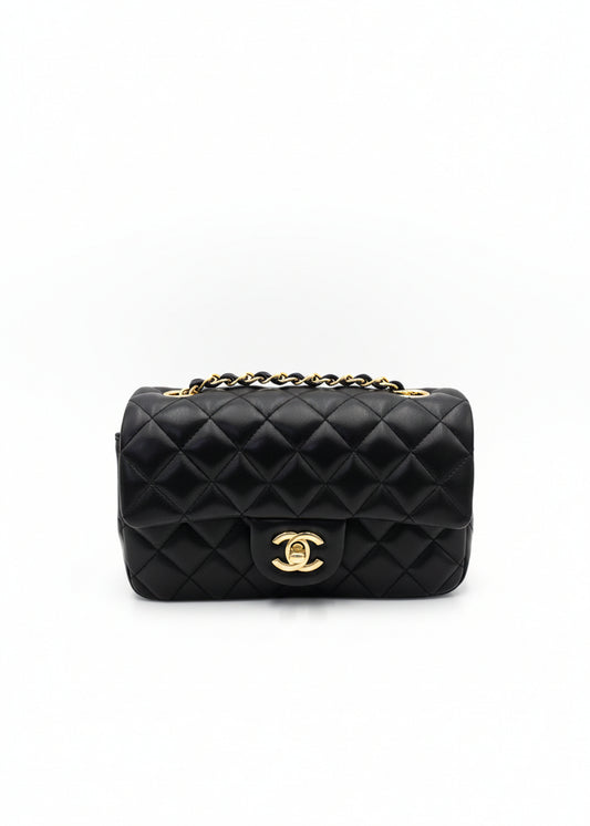 Chanel Borsa Classic Mini Rectangular Flap Bag Nero - Pally Vintage Closet