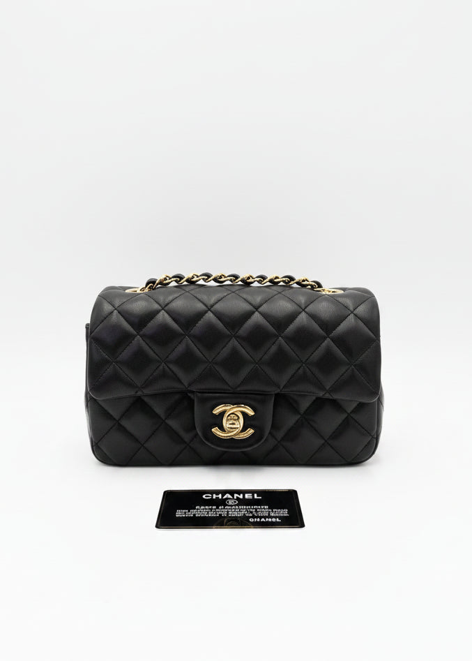 Chanel Borsa Classic Mini Rectangular Flap Bag Nero
