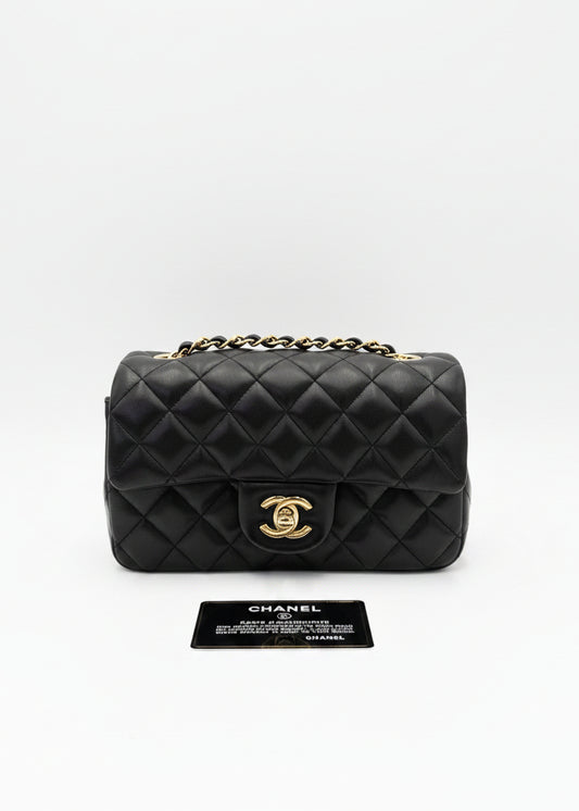 Chanel Borsa Classic Mini Rectangular Flap Bag Nero - Pally Vintage Closet