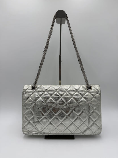 Chanel-Borsa-Reissue-2-55-Classic-227-Jumbo-Argento-Metallizzato-68801296138564 - Pally Vintage Closet