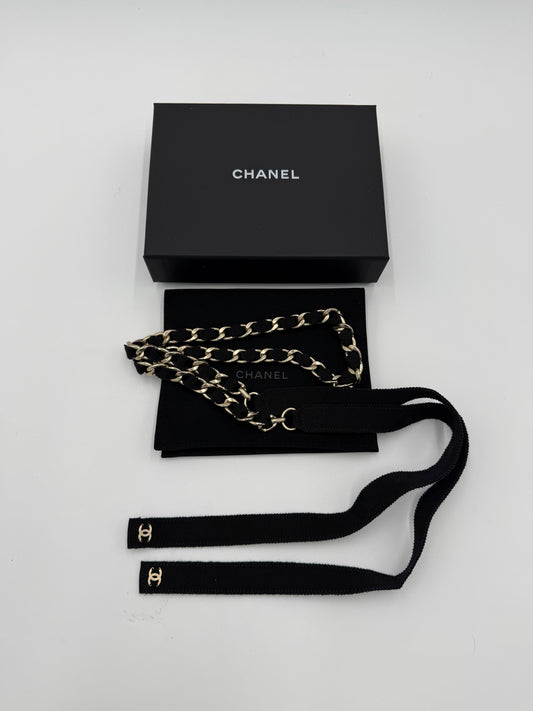 Chanel Cintura a Catena con Nastro in Gros-Grain e Fiocco - Pally Vintage Closet