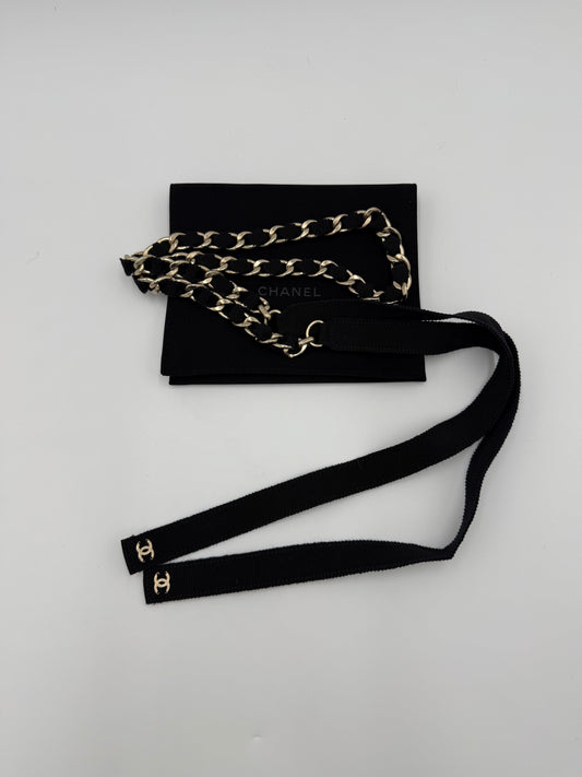 Chanel Cintura a Catena con Nastro in Gros-Grain e Fiocco - Pally Vintage Closet