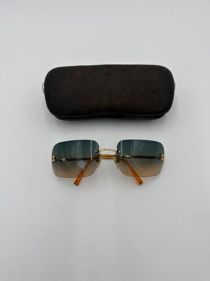 Chanel Occhiali da Sole Vintage 4017 con Strass e Lenti Sfumate