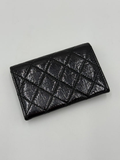 Chanel-Portacarte-e-Portamonete-Matelass-in-Pelle-Lucida-Nero-70560868532548 - Pally Vintage Closet