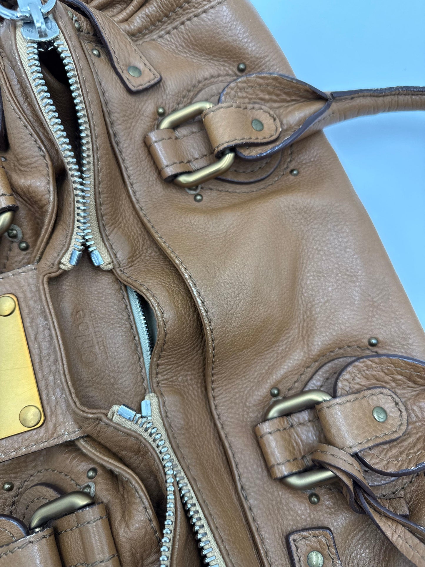 Chloé Borsa Paddington Vintage Media in Pelle Marrone Gazelle - Pally Vintage Closet