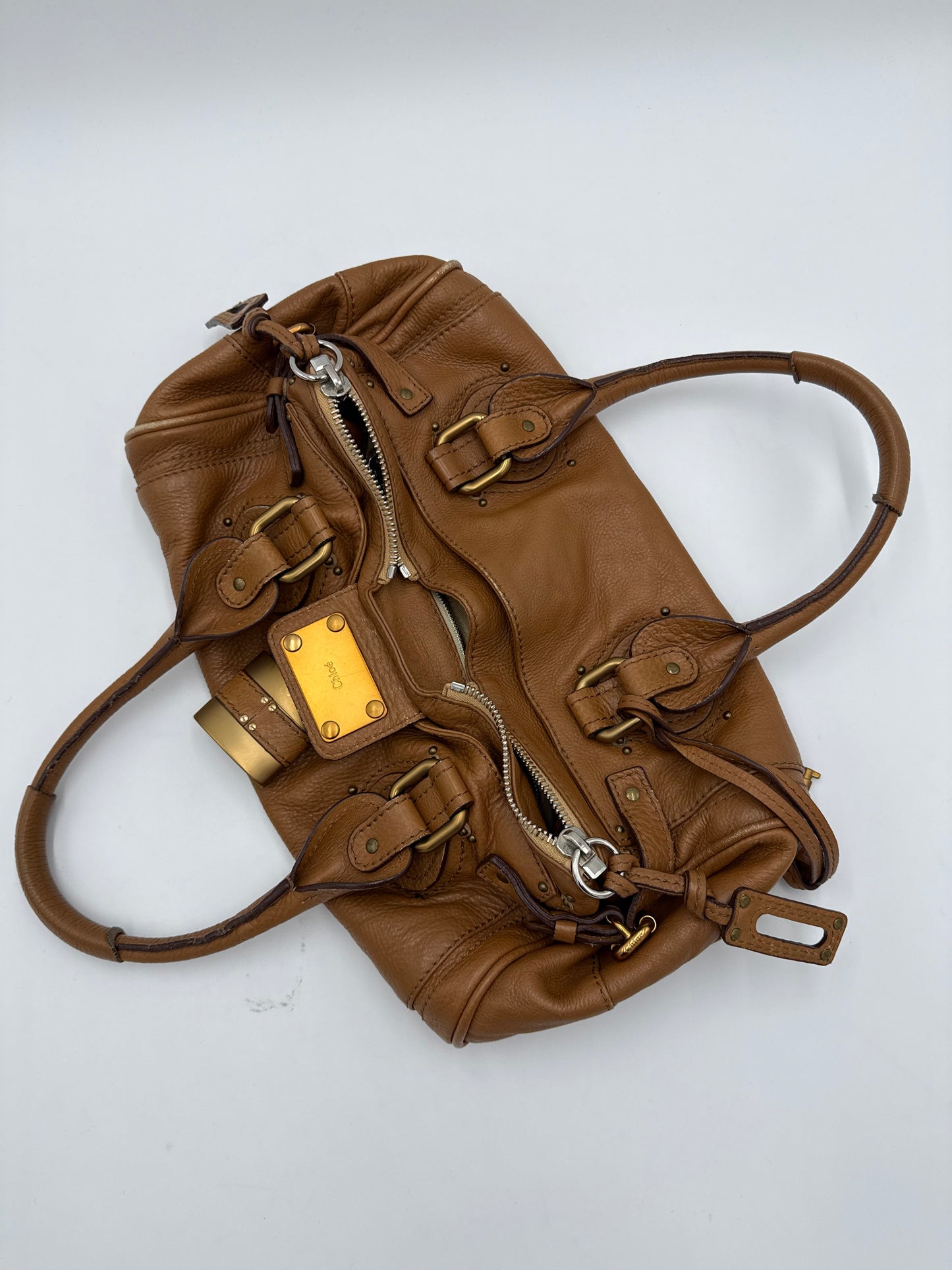 Chloé Borsa Paddington Vintage Media in Pelle Marrone Gazelle - Pally Vintage Closet