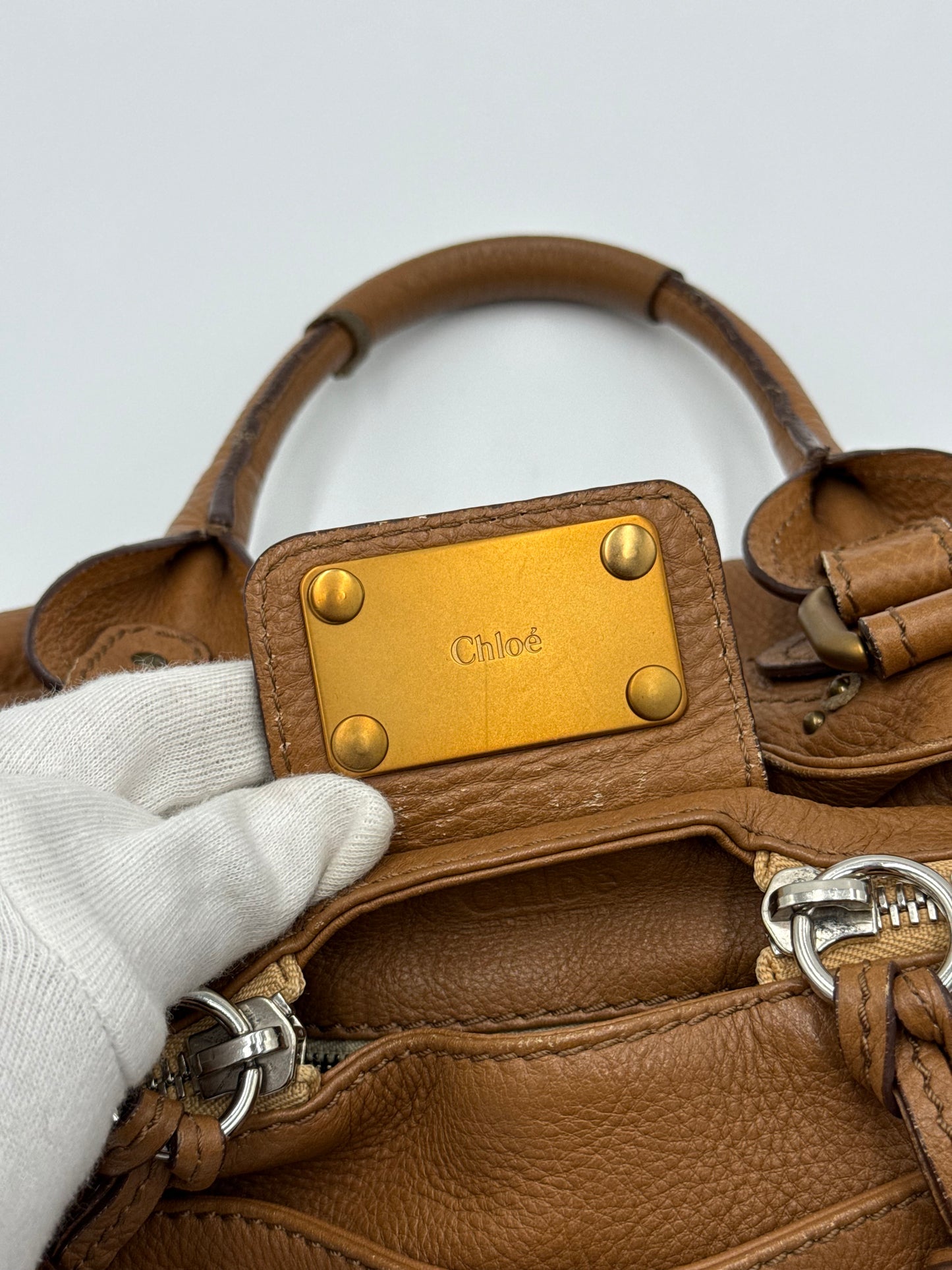 Chloé Borsa Paddington Vintage Media in Pelle Marrone Gazelle - Pally Vintage Closet