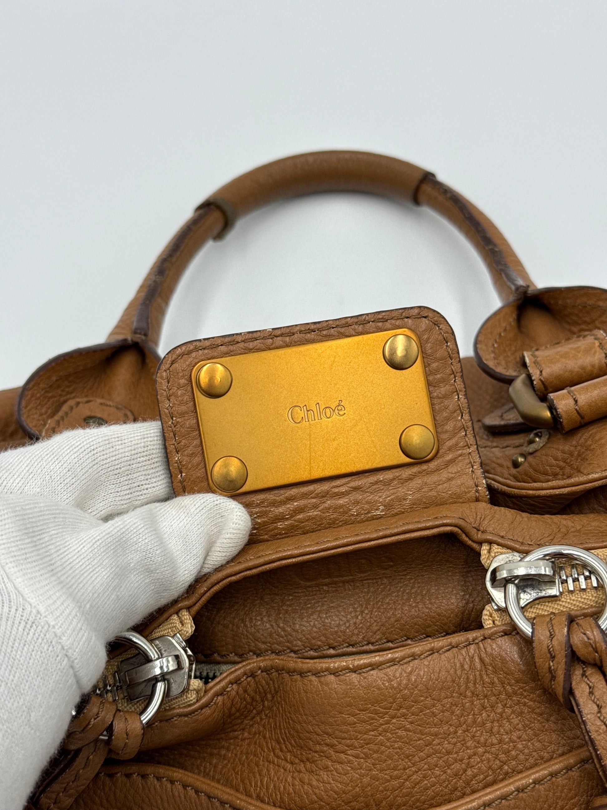 Chloé Borsa Paddington Vintage Media in Pelle Marrone Gazelle - Pally Vintage Closet