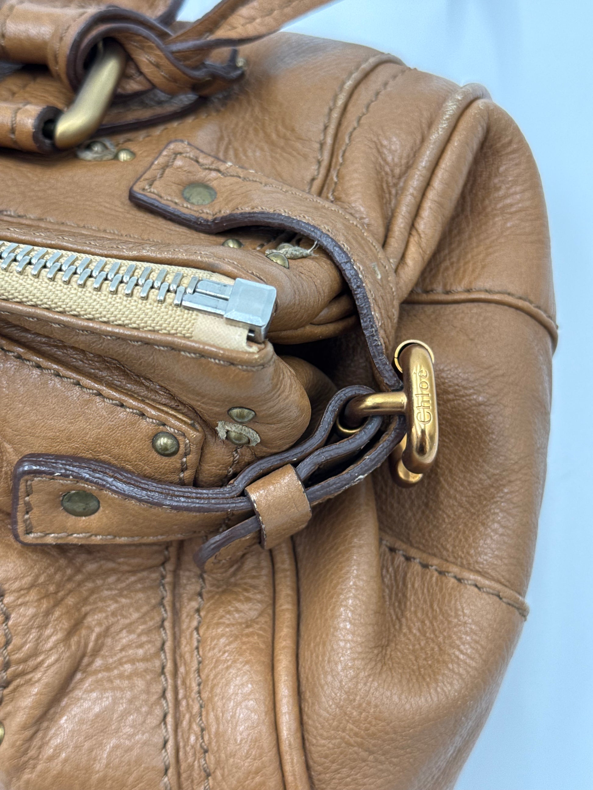 Chloé Borsa Paddington Vintage Media in Pelle Marrone Gazelle - Pally Vintage Closet