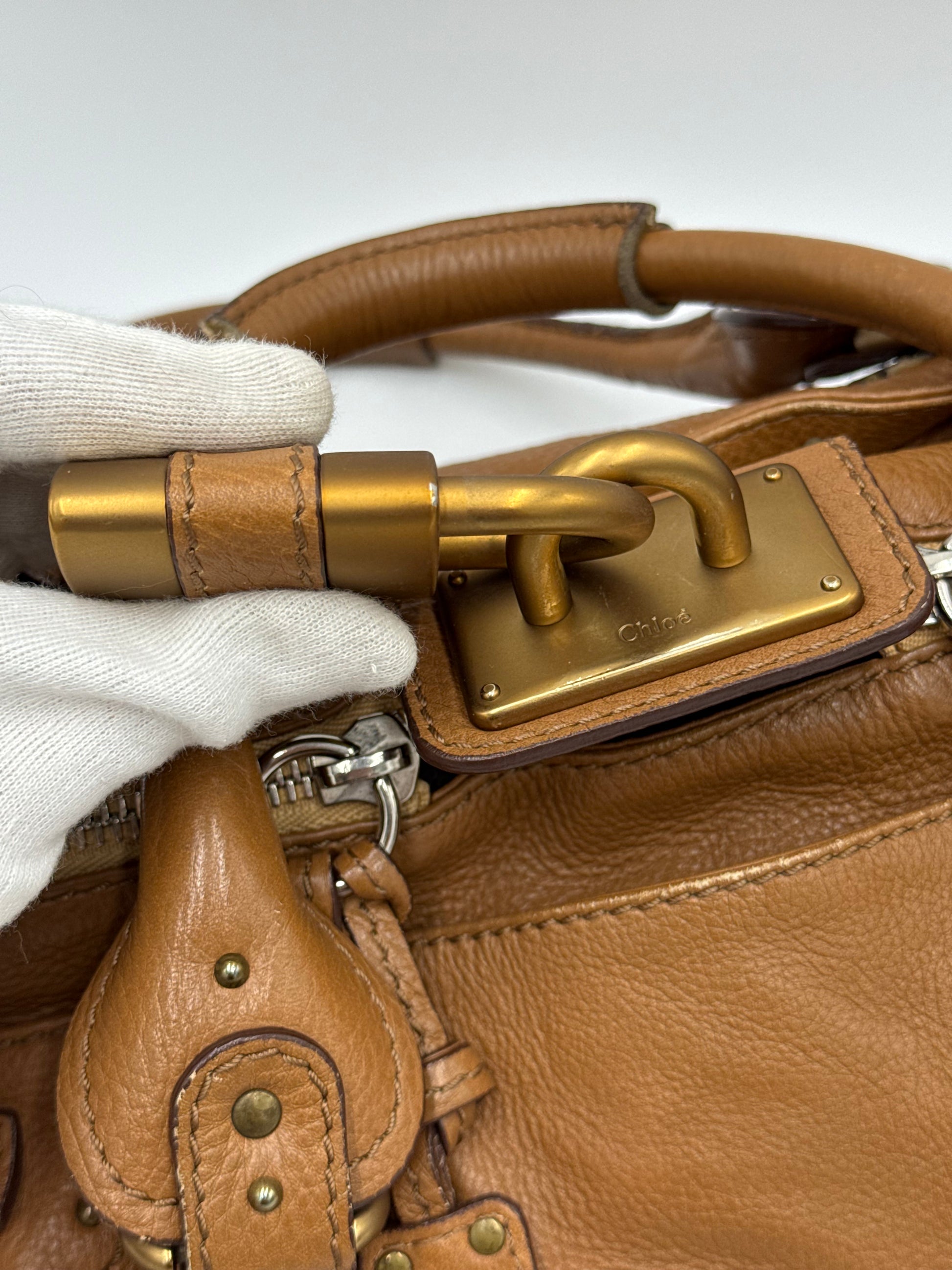 Chloé Borsa Paddington Vintage Media in Pelle Marrone Gazelle - Pally Vintage Closet