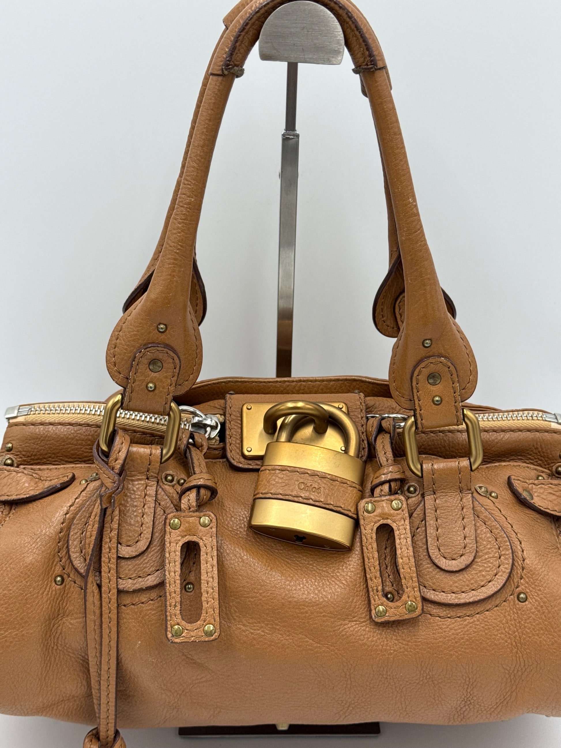 Chloé Borsa Paddington Vintage Media in Pelle Marrone Gazelle - Pally Vintage Closet