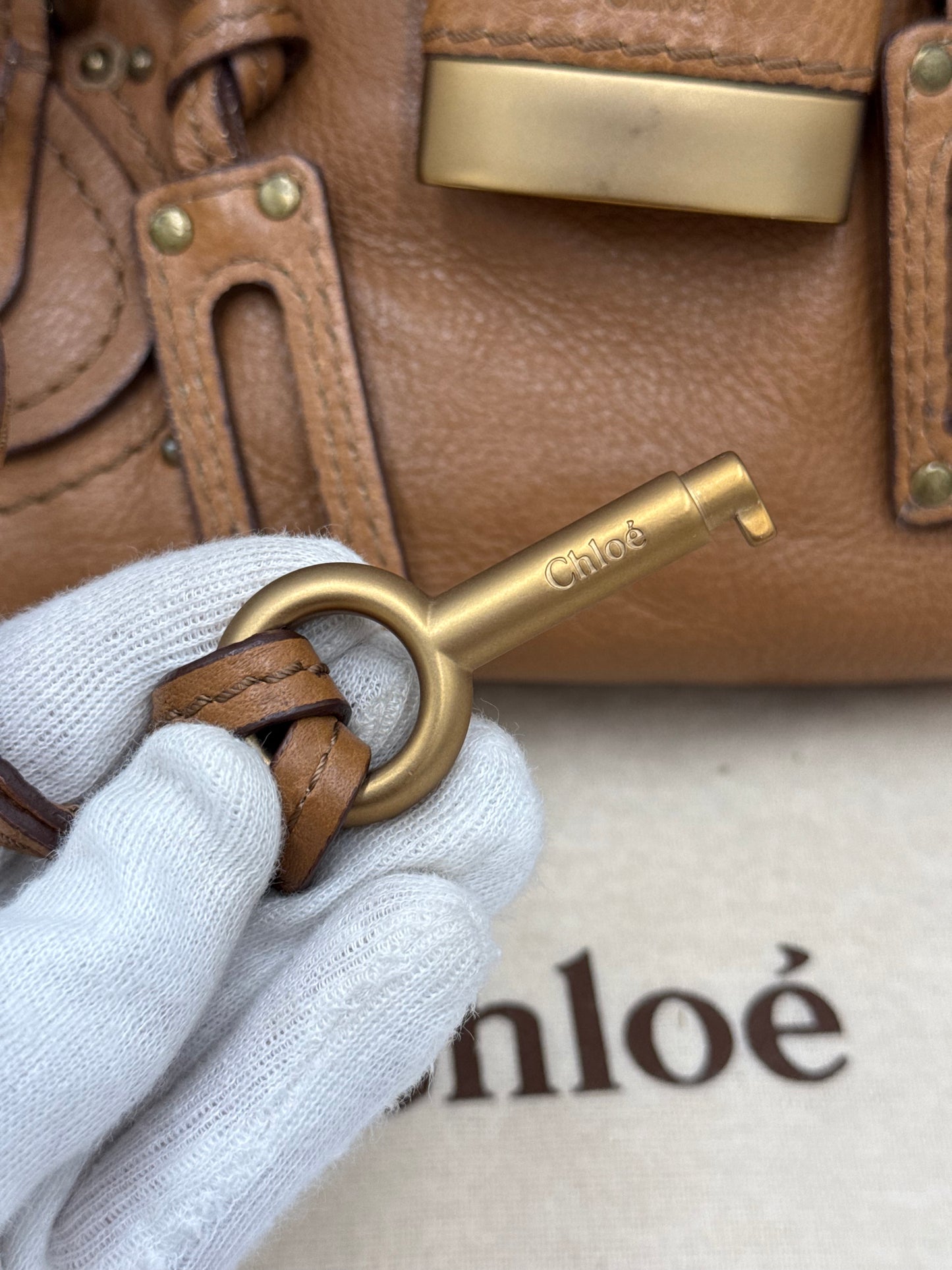 Chloé Borsa Paddington Vintage Media in Pelle Marrone Gazelle - Pally Vintage Closet