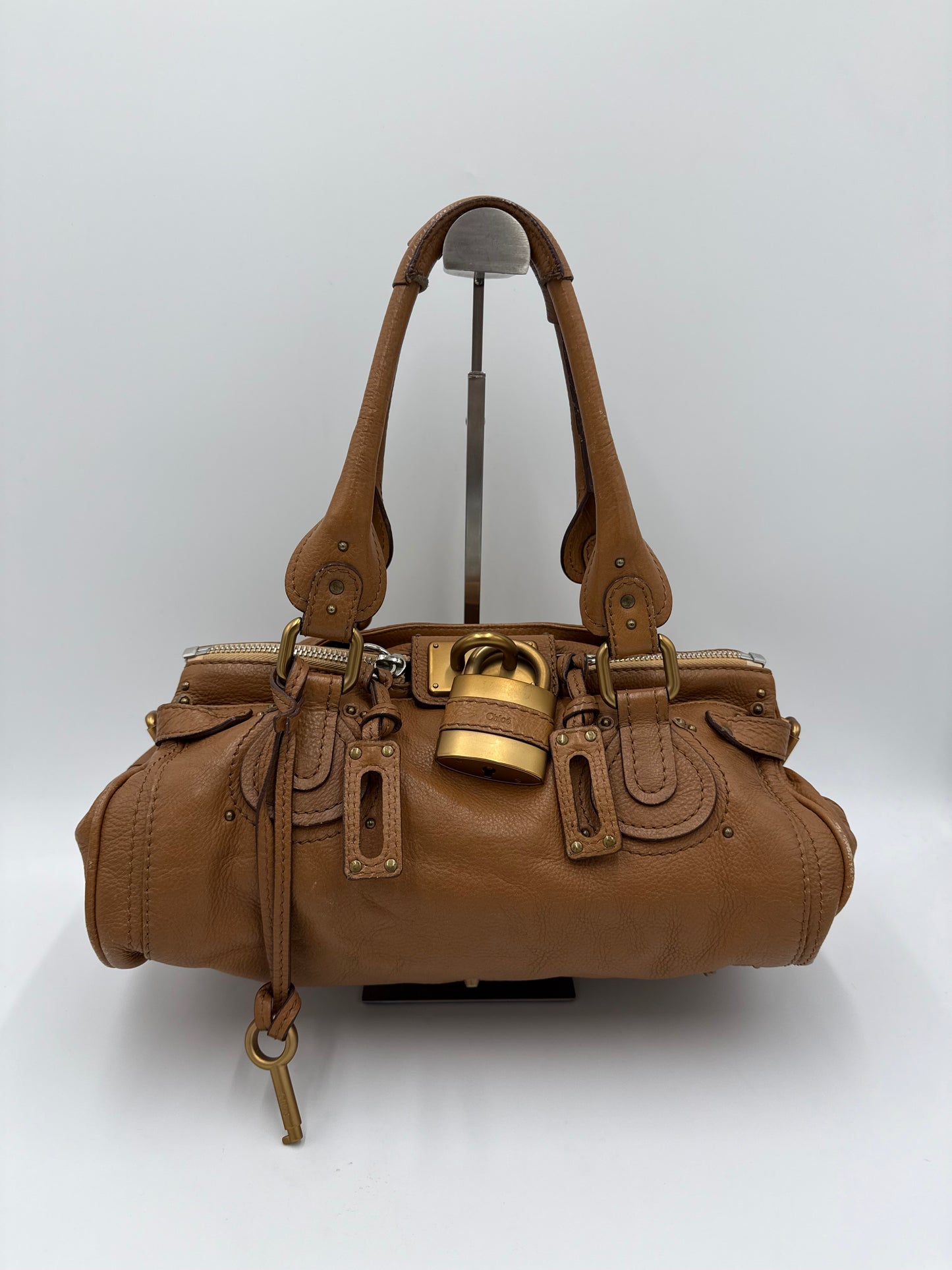 Chloé Borsa Paddington Vintage Media in Pelle Marrone Gazelle - Pally Vintage Closet