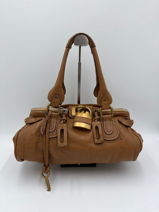 Chloé Borsa Paddington Vintage Media in Pelle Marrone Gazelle - Pally Vintage Closet