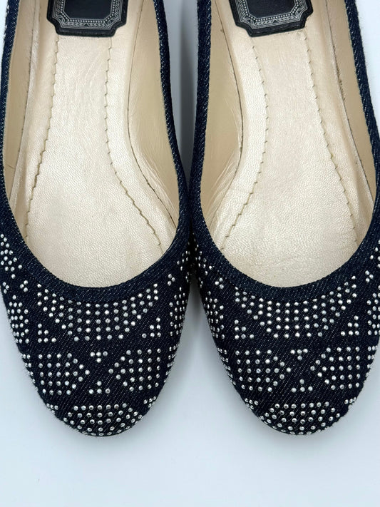 Christian Dior Ballerine Saga Vintage by John Galliano in Denim Blu Navy - Pally Vintage Closet