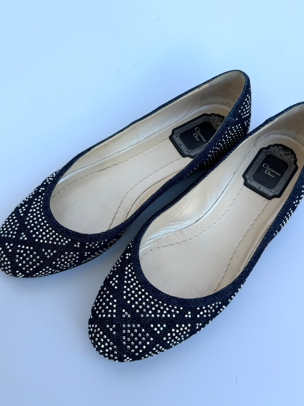 Christian Dior Ballerine Saga Vintage by John Galliano in Denim Blu Navy - Pally Vintage Closet