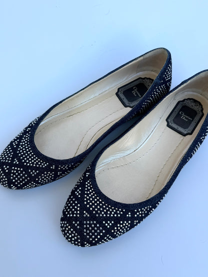 Christian Dior Ballerine Saga Vintage by John Galliano in Denim Blu Navy - Pally Vintage Closet