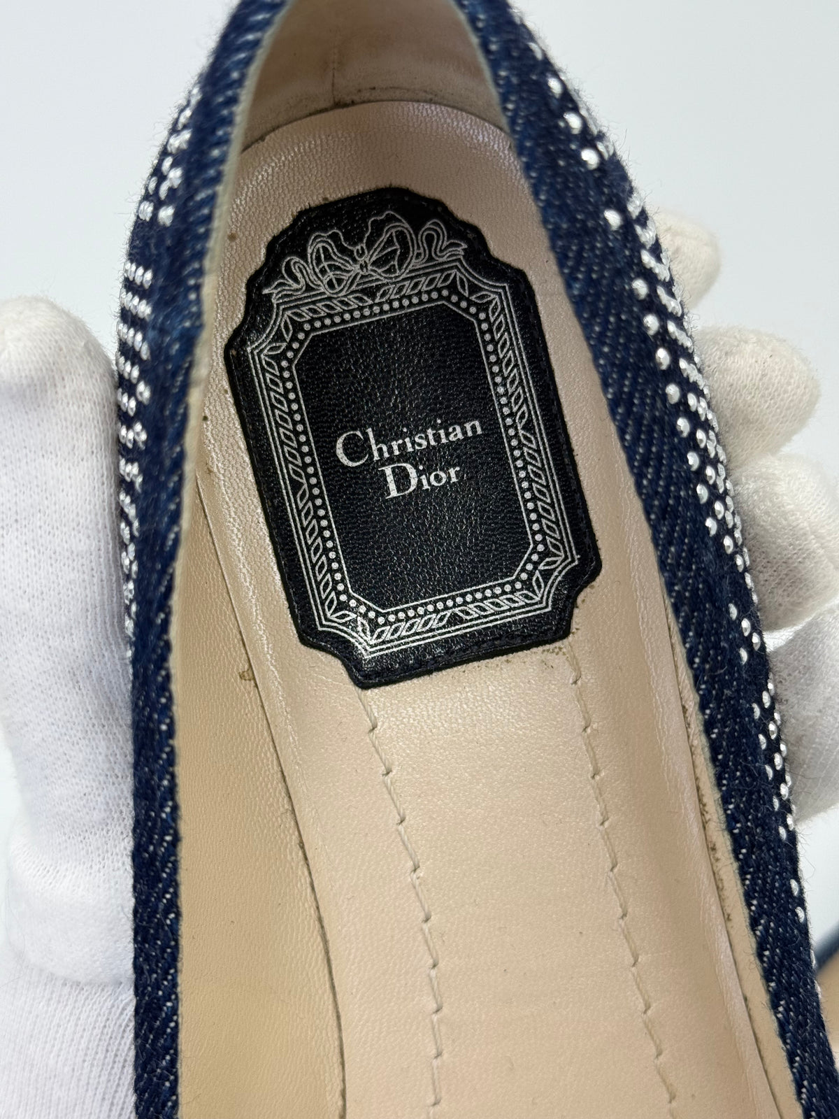 Christian Dior Ballerine Saga Vintage by John Galliano in Denim Blu Navy - Pally Vintage Closet