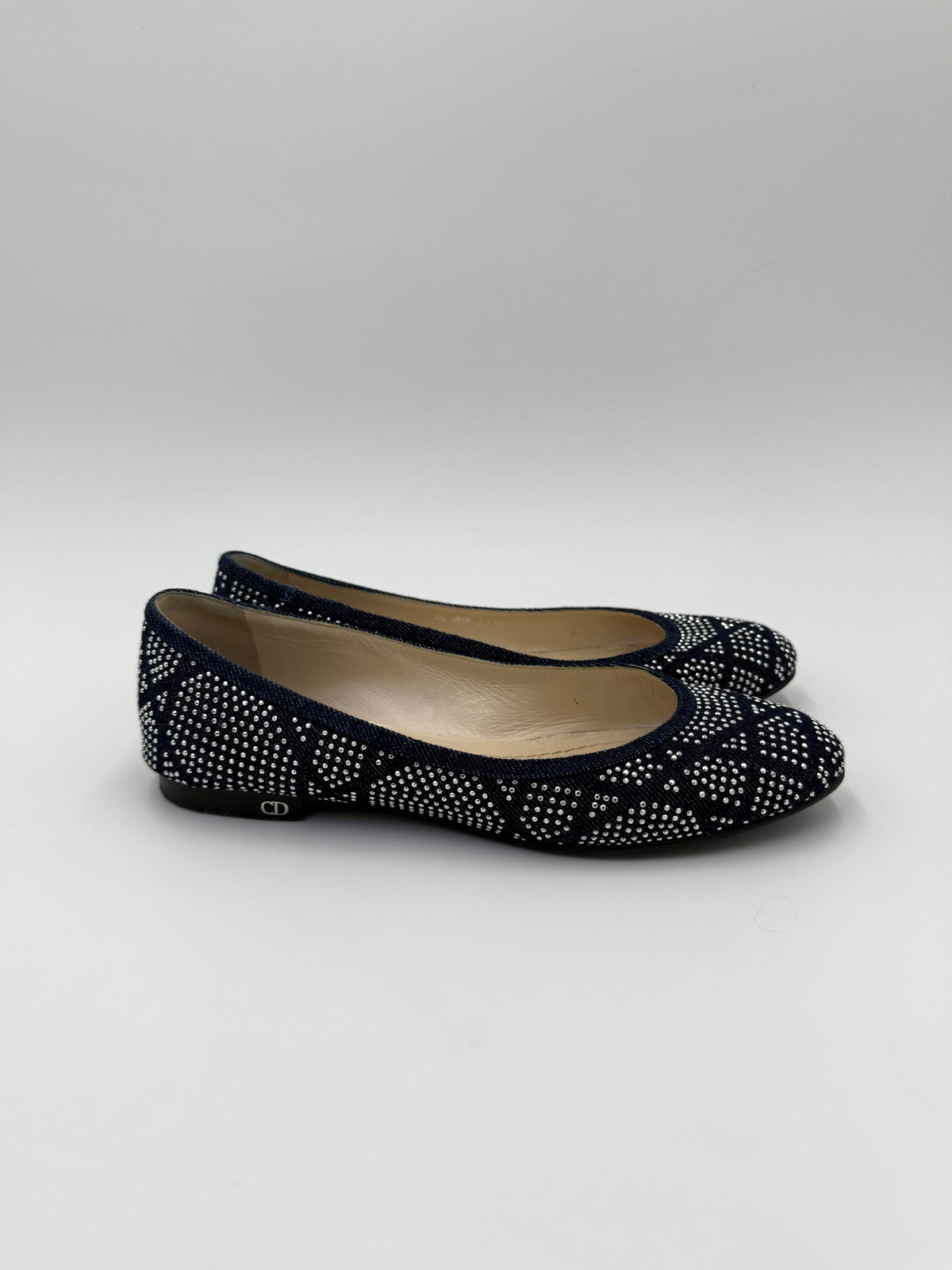 Christian Dior Ballerine Saga Vintage by John Galliano in Denim Blu Navy - Pally Vintage Closet