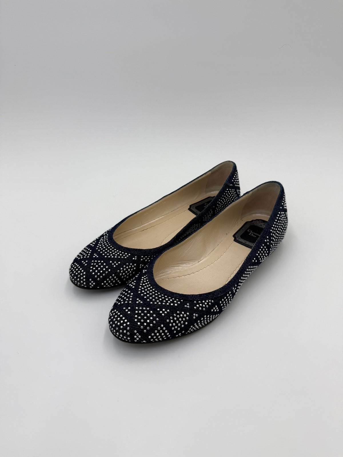 Christian Dior Ballerine Saga Vintage by John Galliano in Denim Blu Navy - Pally Vintage Closet