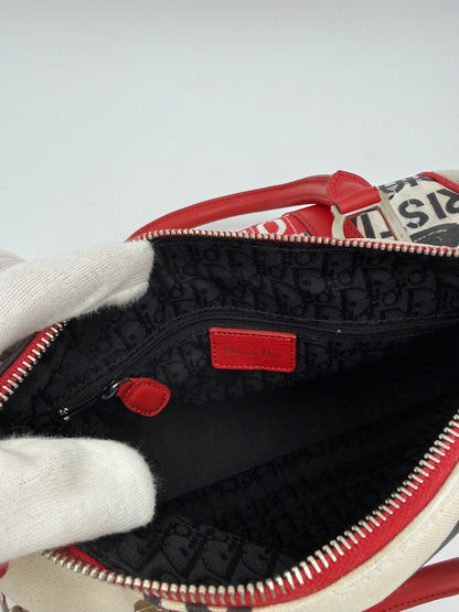 Christian Dior Borsa Hardcore Bowler John Galliano Bianca e Rossa - Pally Vintage Closet