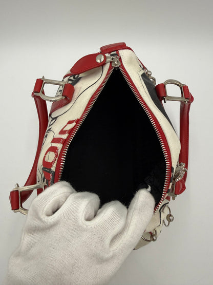 Christian Dior Borsa Hardcore Bowler John Galliano Bianca e Rossa - Pally Vintage Closet