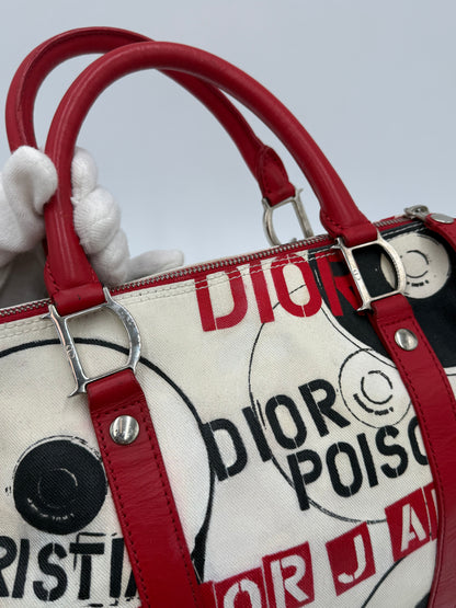 Christian Dior Borsa Hardcore Bowler John Galliano Bianca e Rossa - Pally Vintage Closet