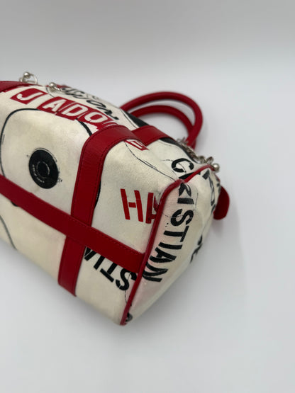 Christian Dior Borsa Hardcore Bowler John Galliano Bianca e Rossa - Pally Vintage Closet