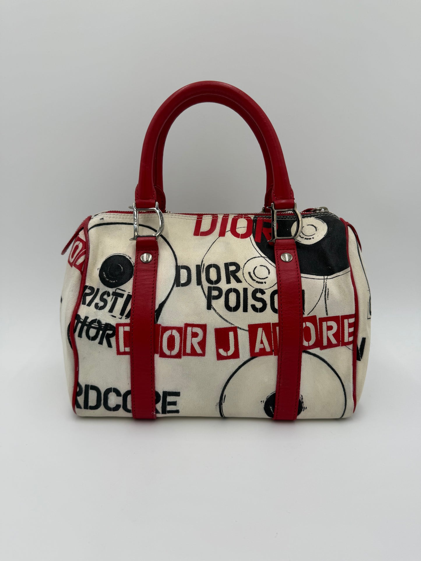 Christian Dior Borsa Hardcore Bowler John Galliano Bianca e Rossa - Pally Vintage Closet