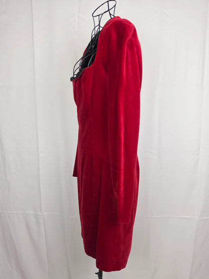 Christian-Dior-Coordonn-s-Abito-Vintage-in-Velluto-Rosso-Cremisi-70263498965316 - Pally Vintage Closet