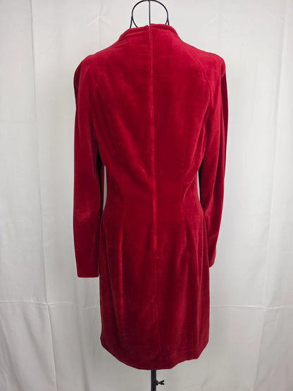 Christian-Dior-Coordonn-s-Abito-Vintage-in-Velluto-Rosso-Cremisi-70263499030852 - Pally Vintage Closet