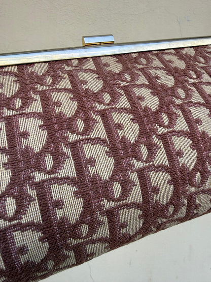 Christian-Dior-Pochette-Vintage-Tela-Oblique-e-Pelle-Bordeaux-70420541210948 - Pally Vintage Closet