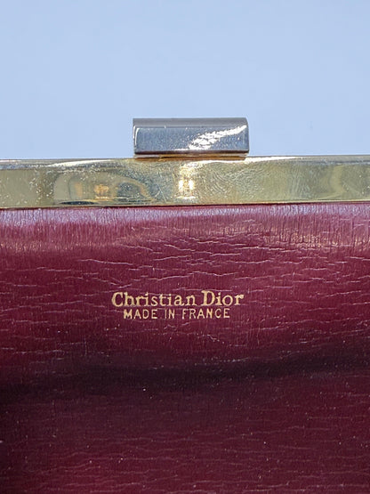 Christian-Dior-Pochette-Vintage-Tela-Oblique-e-Pelle-Bordeaux-70420541309252 - Pally Vintage Closet