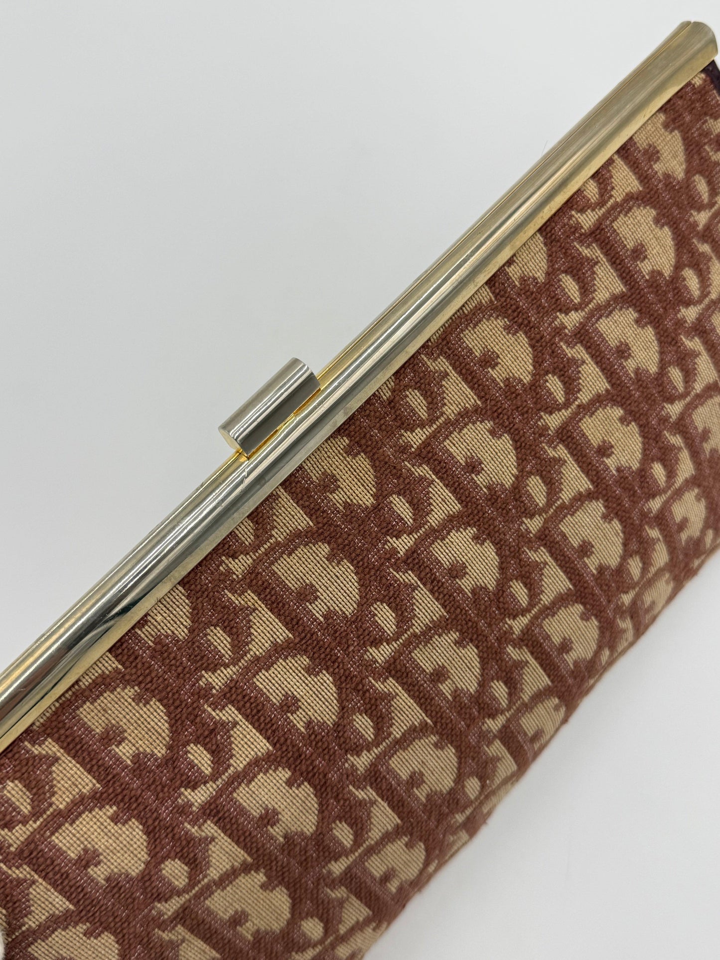 Christian-Dior-Pochette-Vintage-Tela-Oblique-e-Pelle-Bordeaux-70420541374788 - Pally Vintage Closet