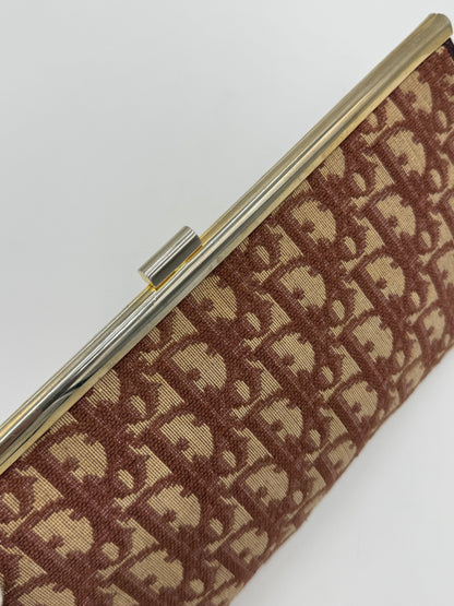 Christian-Dior-Pochette-Vintage-Tela-Oblique-e-Pelle-Bordeaux-70420541374788 - Pally Vintage Closet