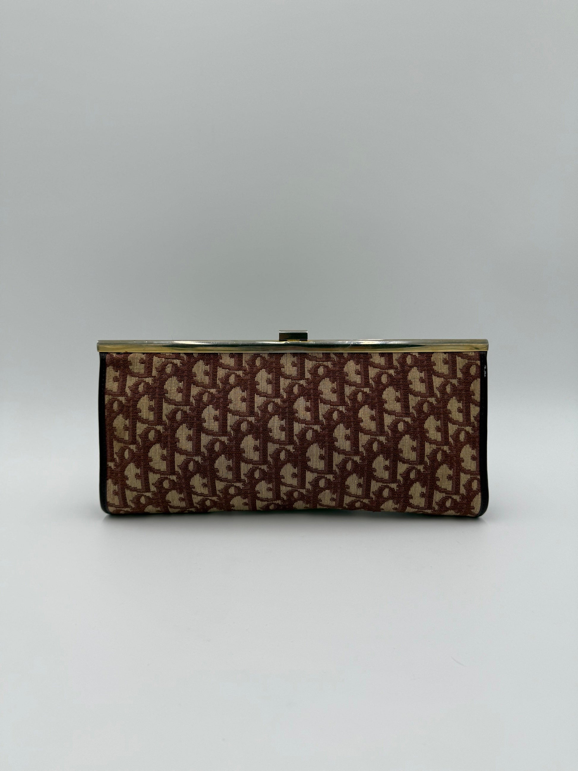 Christian-Dior-Pochette-Vintage-Tela-Oblique-e-Pelle-Bordeaux-70420541702468 - Pally Vintage Closet